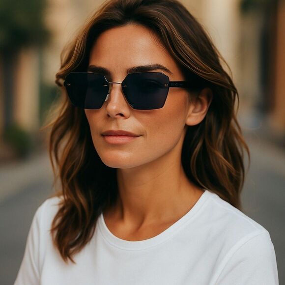 Gucci Women’s Oversized Sunglasses | Gray Lens | Silver & Black | 62-14-145 |New main image 10